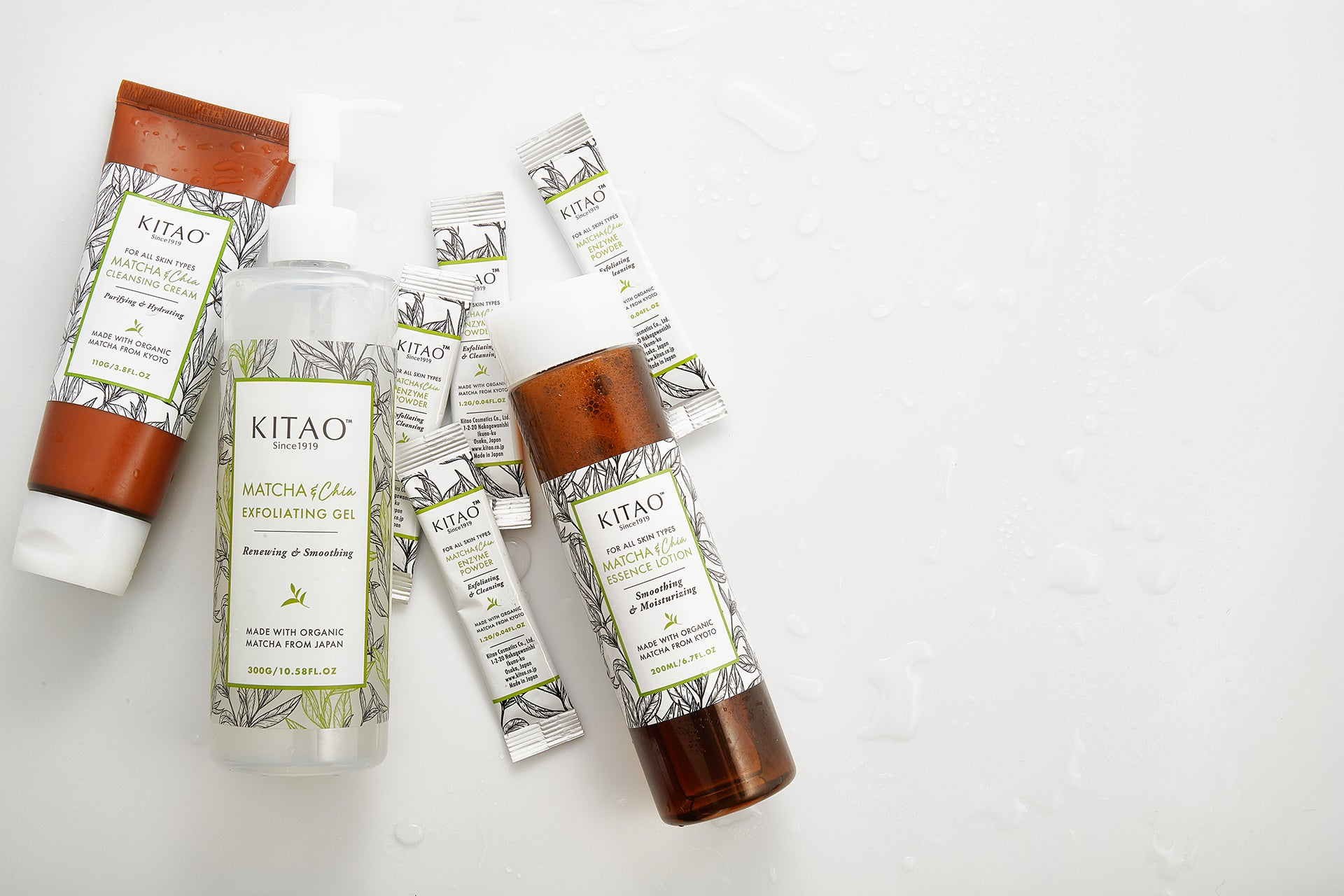 Kitao Matcha Cleansing items and Lotion