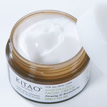 Kitao MATCHA & CHIA FACIAL CREAM with opened lid showing texture